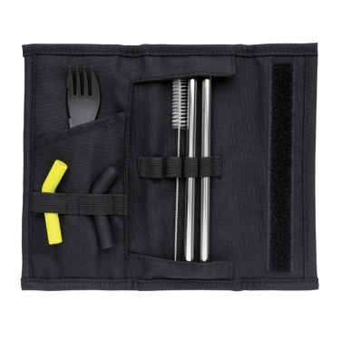 Logotrade corporate gift image of: Tierra 2pcs straw and cutlery set in pouch