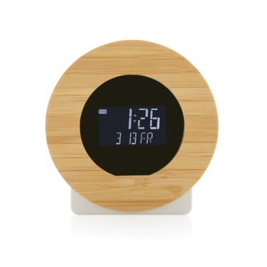 Logo trade promotional items image of: Utah RCS rplastic and bamboo LCD desk clock