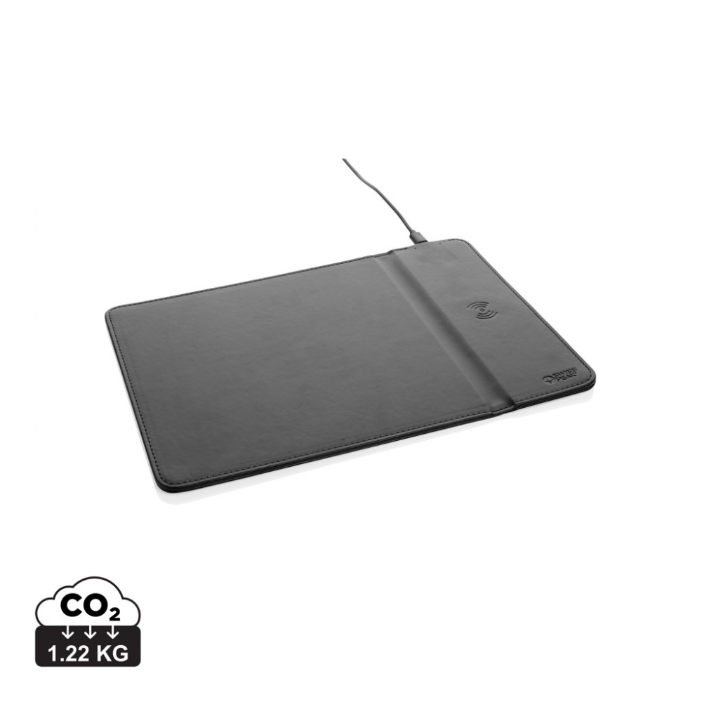 Logo trade advertising products picture of: Swiss Peak RCS recycled PU 10W wireless charging mousepad