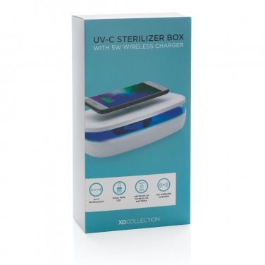Logo trade promotional merchandise photo of: UV-C steriliser box with 5W wireless charger