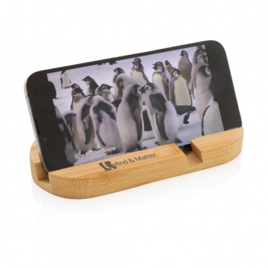 Logo trade promotional giveaway photo of: Bamboo tablet and phone holder