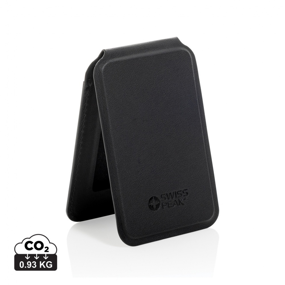 Logotrade promotional giveaway picture of: Magstand RCS recycled PU magnetic phone wallet with stand