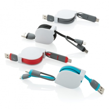 Logo trade corporate gifts image of: 3-in-1 retractable cable