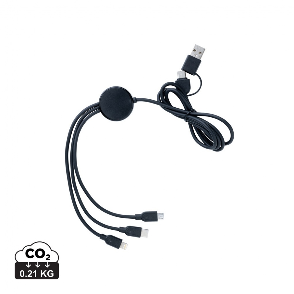 Logo trade business gift photo of: RCS recycled TPE and recycled plastic 6-in-1 cable