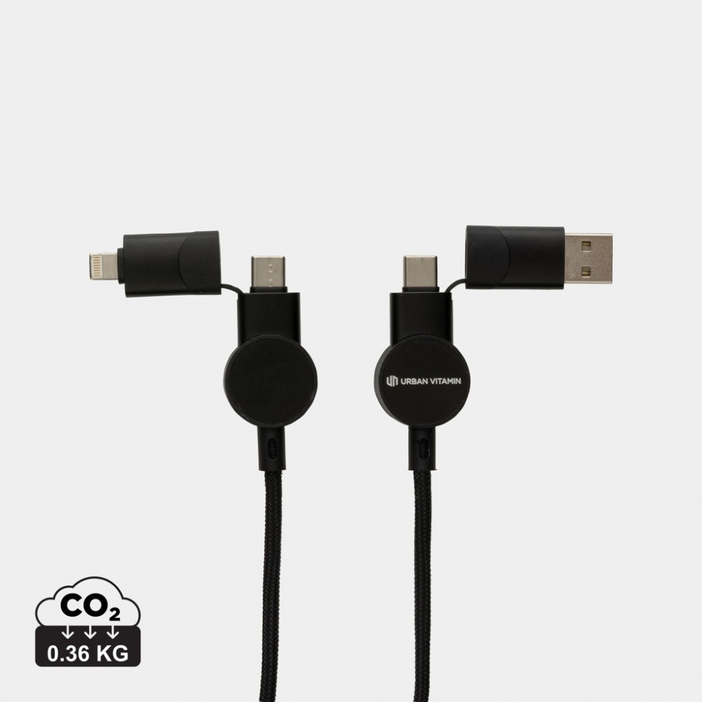 Logo trade promotional items picture of: Oakland RCS recycled plastic 6-in-1 fast charging 45W cable