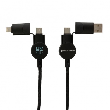 Logo trade promotional gifts image of: Oakland RCS recycled plastic 6-in-1 fast charging 45W cable