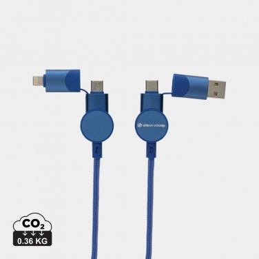 Logo trade corporate gifts image of: Oakland RCS recycled plastic 6-in-1 fast charging 45W cable