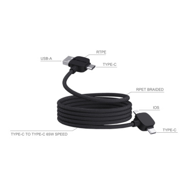 Logotrade promotional product image of: Urban Vitamin Stockton 65W RCS RTPE/RPET magnetic cable