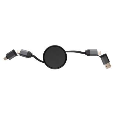 Logo trade promotional gifts image of: Terra RCS recycled aluminium retractable 6 in 1 cable