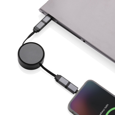 Logotrade corporate gift picture of: Terra RCS recycled aluminium retractable 6 in 1 cable