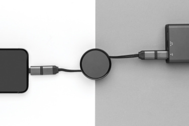 Logo trade promotional giveaways picture of: Terra RCS recycled aluminium retractable 6 in 1 cable