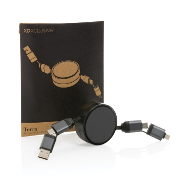 Logo trade business gift photo of: Terra RCS recycled aluminium retractable 6 in 1 cable