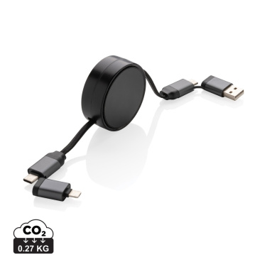 Logotrade promotional products photo of: Terra RCS recycled aluminium retractable 6 in 1 cable