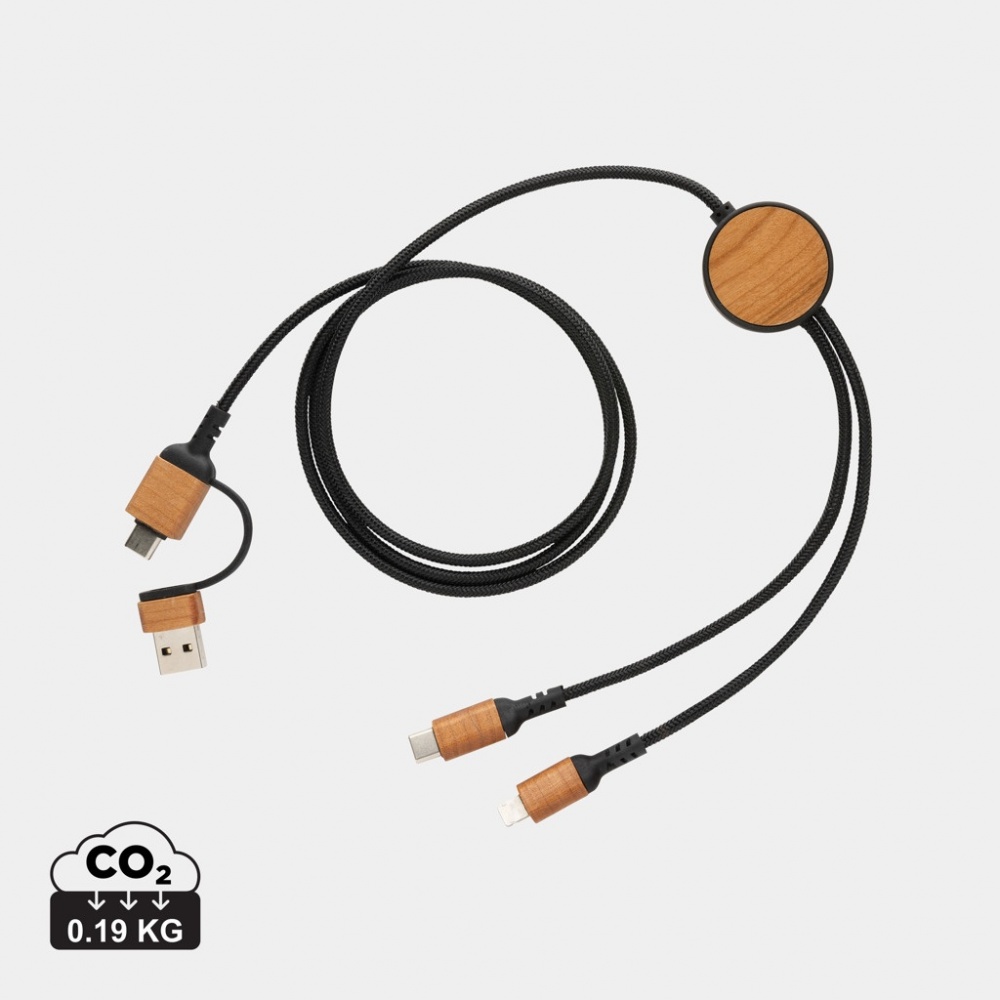 Logo trade promotional giveaway photo of: Ohio RCS certified recycled plastic 6-in-1 cable