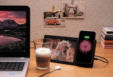 Logo trade business gifts image of: 5W Wireless charger and photo frame
