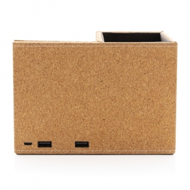 Logotrade advertising product picture of: Cork pen holder and 5W wireless charger