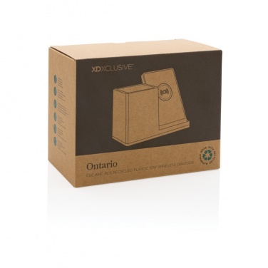 Logo trade promotional gift photo of: Ontario RCS recycled plastic 10W wireless charger