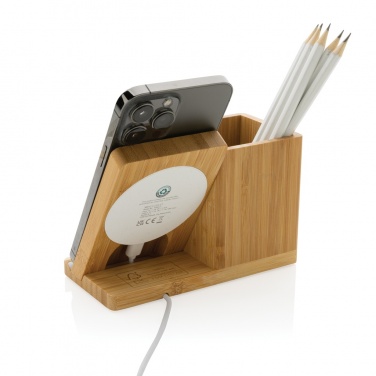 Logotrade business gift image of: Calgary bamboo 10W wireless charger