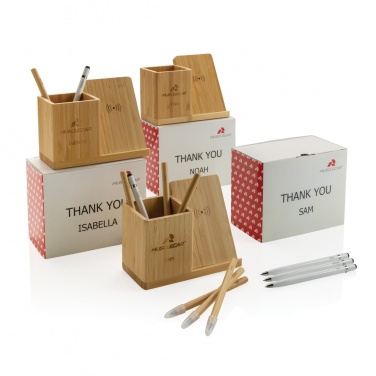 Logotrade promotional item image of: Calgary bamboo 10W wireless charger