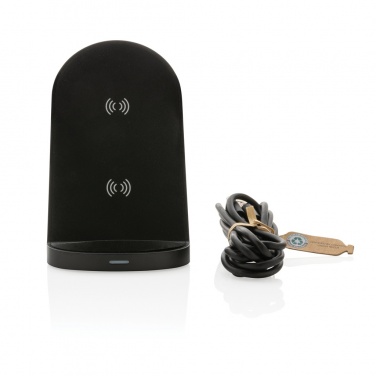 Logotrade corporate gifts photo of: RCS recycled plastic double coil wireless stand 15W