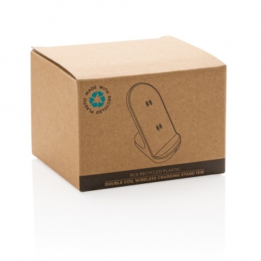 Logo trade promotional products picture of: RCS recycled plastic double coil wireless stand 15W
