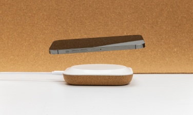 Logo trade promotional items image of: Oregon RCS recycled plastic and cork 10W wireless