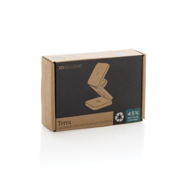 Logo trade business gifts image of: Terra RCS recycled aluminum foldable 3 in 1 15W charger