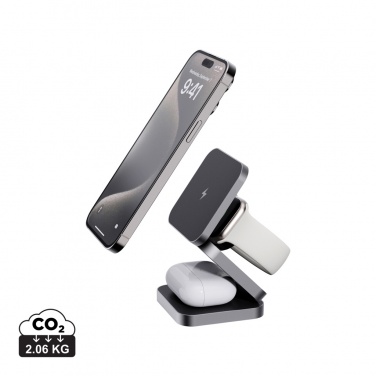 Logotrade business gifts photo of: Terra RCS recycled aluminum foldable 3 in 1 15W charger