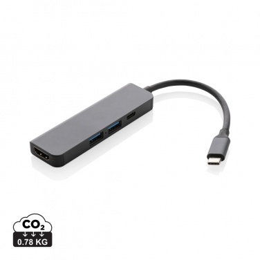 Logo trade corporate gifts image of: Terra RCS recycled aluminum hub with HDMI input
