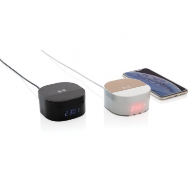 Logo trade promotional giveaways picture of: Aria 5W Wireless Charging Digital Clock