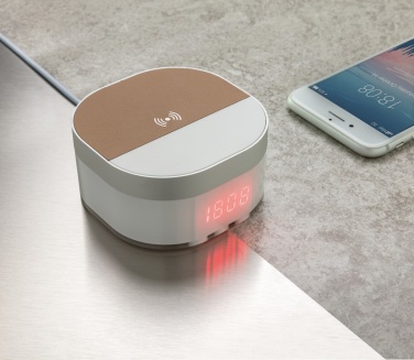 Logotrade promotional giveaway image of: Aria 5W Wireless Charging Digital Clock