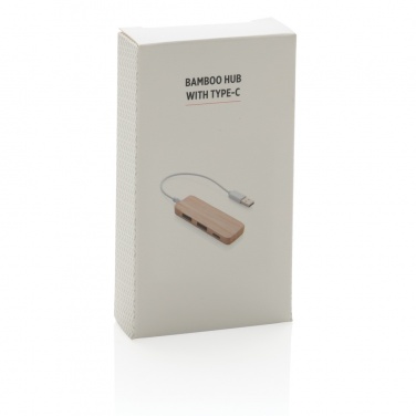 Logo trade promotional items image of: Bamboo hub with Type-C