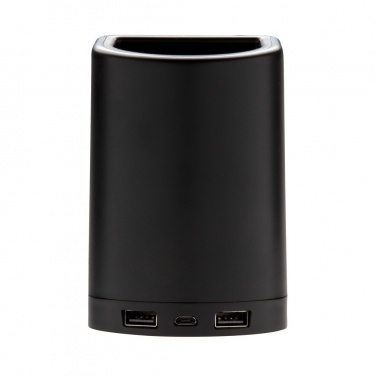 Logotrade promotional item image of: Light up logo 5W wireless charging pen holder