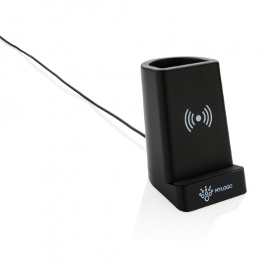 Logotrade corporate gift picture of: Light up logo 5W wireless charging pen holder