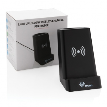 Logotrade advertising product picture of: Light up logo 5W wireless charging pen holder