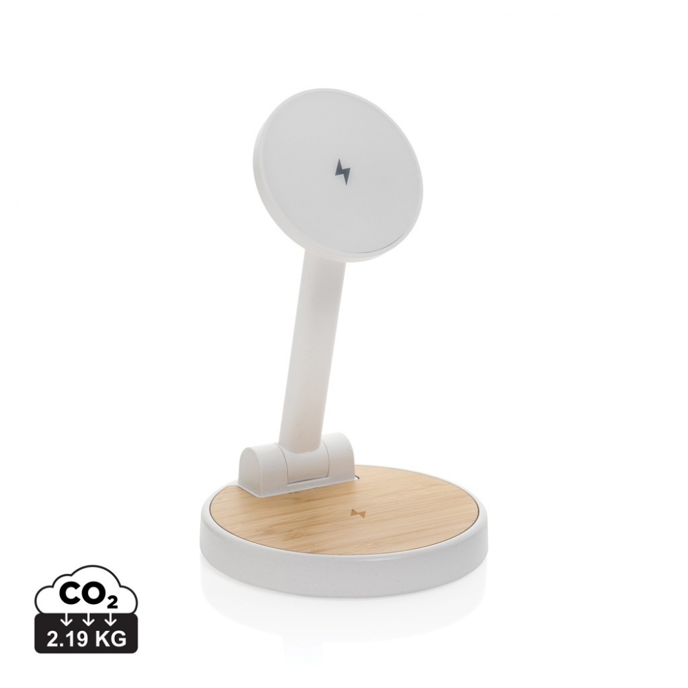 Logo trade corporate gifts image of: Ontario RCS rplastic 15W magnetic charging 2 in 1 stand