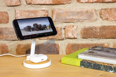 Logo trade advertising products image of: Ontario RCS rplastic 15W magnetic charging 2 in 1 stand