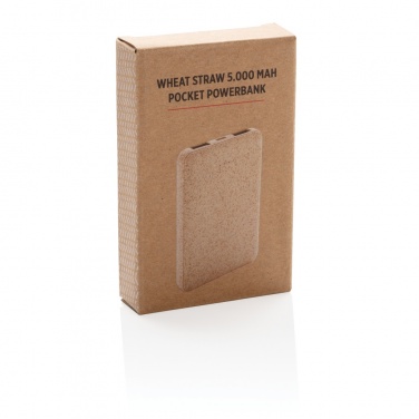 Logo trade promotional merchandise picture of: Wheat Straw 5.000 mAh Pocket Powerbank