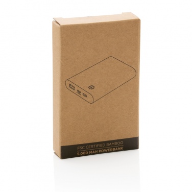 Logo trade promotional merchandise photo of: Bamboo 5.000 mAh powerbank