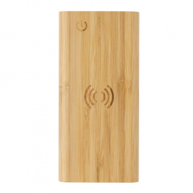 Logo trade promotional gifts image of: Bamboo 8.000 mAh 5W wireless powerbank