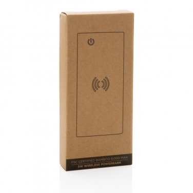 Logotrade advertising product picture of: Bamboo 8.000 mAh 5W wireless powerbank