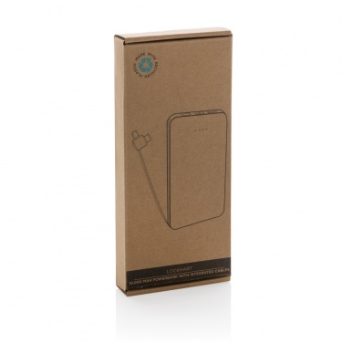 Logo trade promotional merchandise photo of: Lockhart RCS recycled plastic 10.000 with integrated cables
