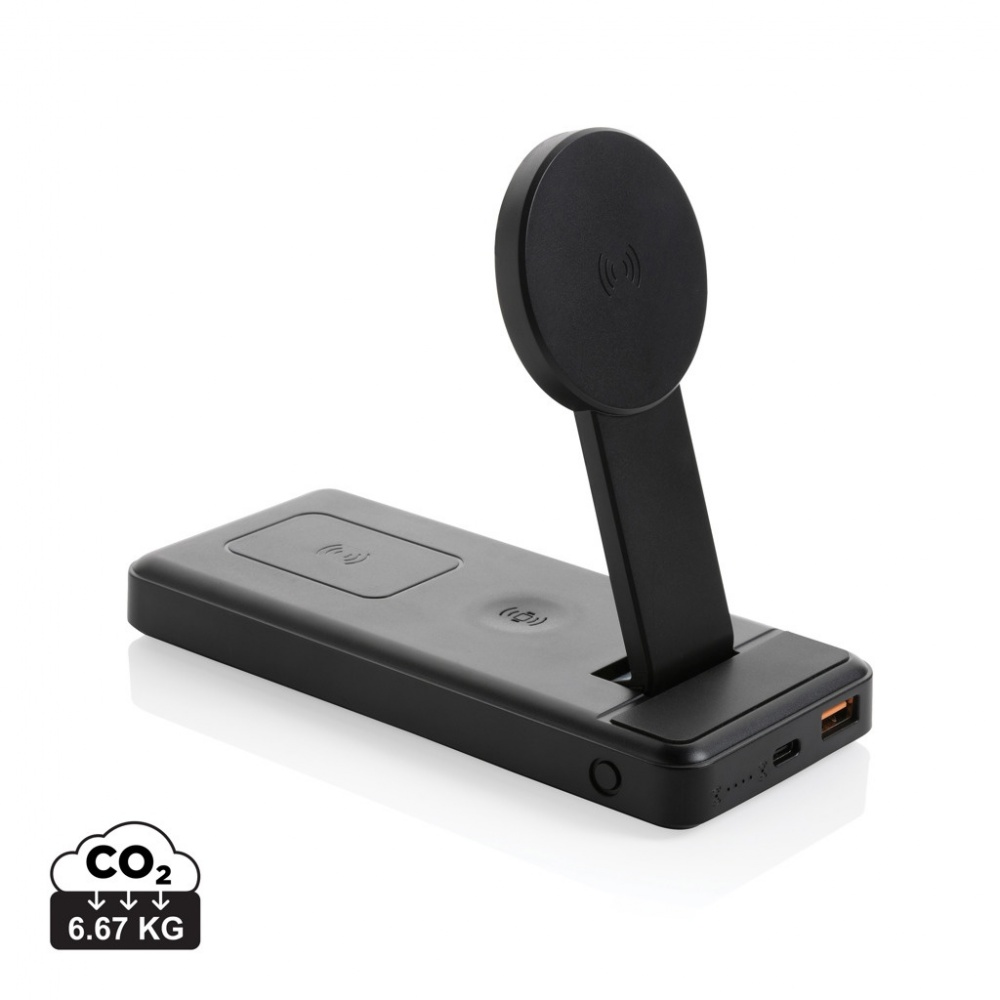 Logotrade promotional gift image of: Fenwick RCS recycled plastic 10000mah  3 in 1 fast powerbank