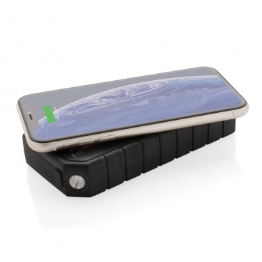 Logotrade promotional product image of: RCS recycled plastic Solar powerbank with 10W Wireless
