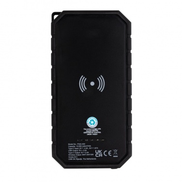 Logotrade promotional gift image of: RCS recycled plastic Solar powerbank with 10W Wireless