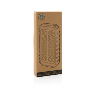 Logo trade promotional items picture of: RCS recycled plastic Solar powerbank with 10W Wireless