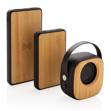 Logotrade promotional gift image of: Bamboo 3W Wireless Fashion Speaker
