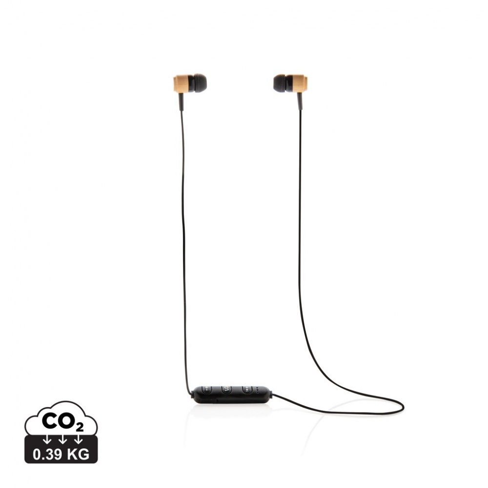 Logotrade promotional giveaway picture of: Bamboo wireless earbuds
