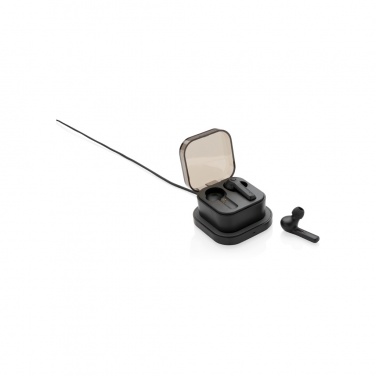 Logo trade promotional products image of: TWS earbuds in wireless charging case