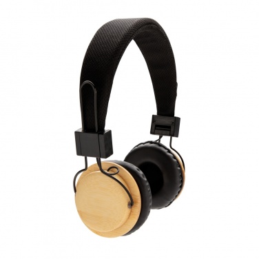 Logo trade promotional items image of: Bamboo wireless headphone